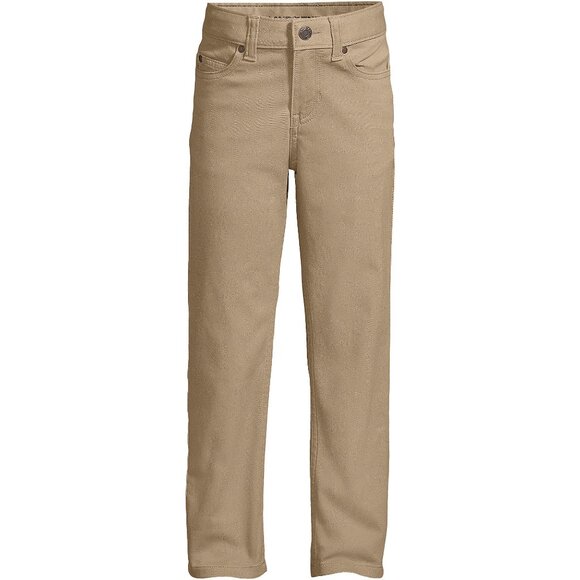 Lands' End Boys Iron Knee Stretch 5 Pocket Pants, Light Beige, NWT - Picture 1 of 3